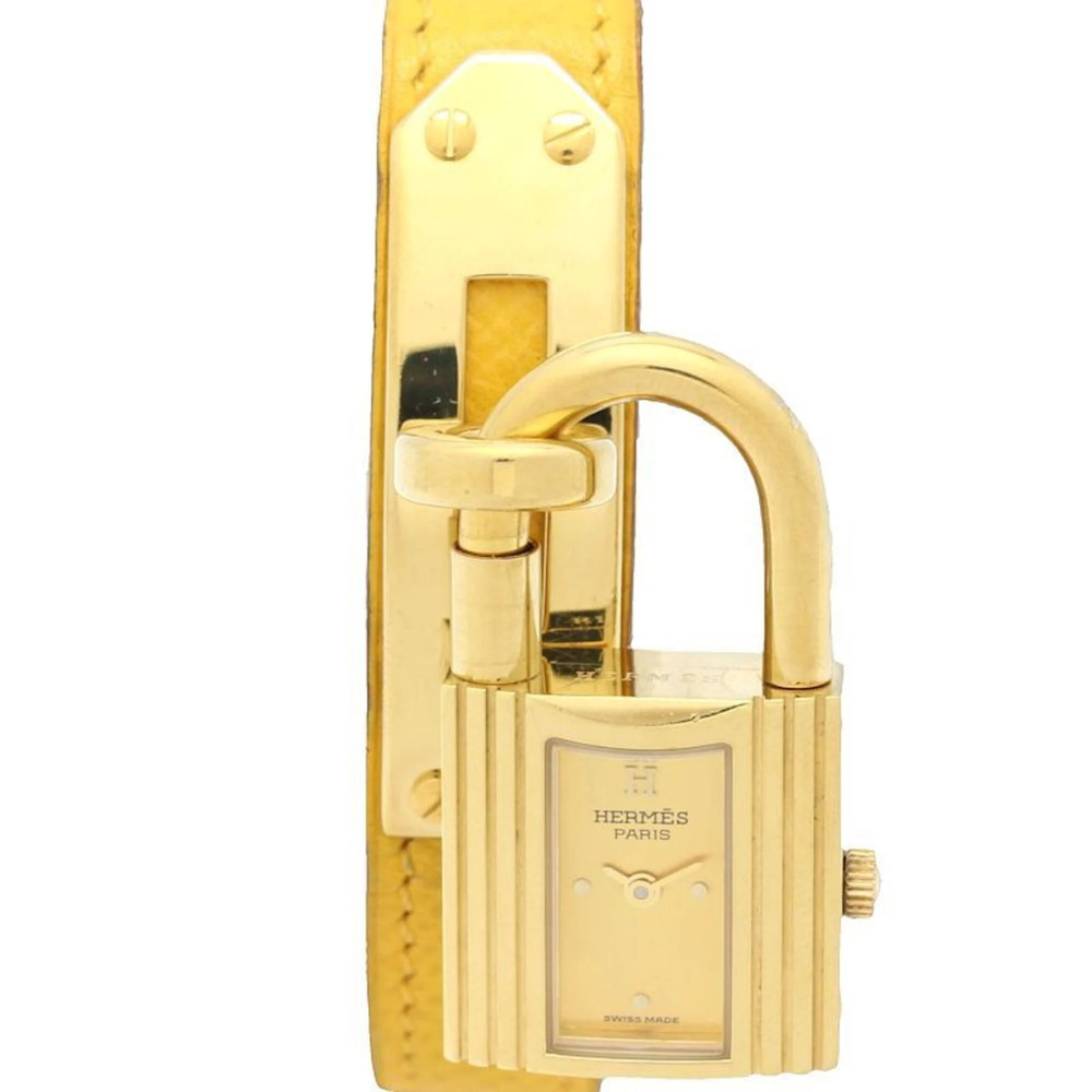 HERMES Kelly Watch KE1.201 Women's Watch, 〇Y Engraving, GPx Veau Epsom Leath...